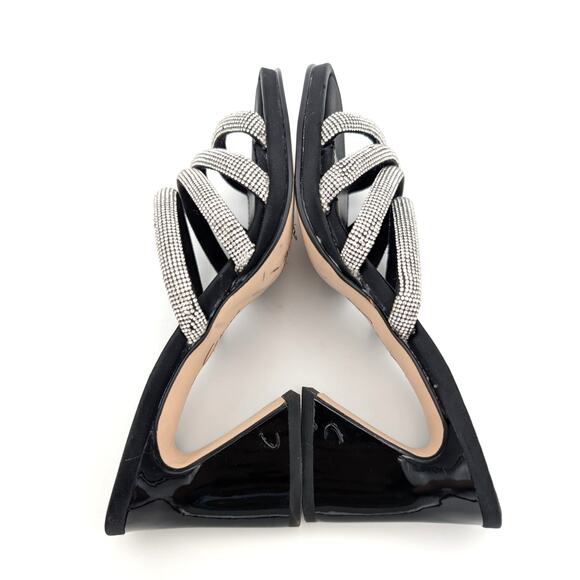 Circus NY Heddie Rhinestone Strap Heeled Sandals Women's Black Size US6 EU37 - Picture 10 of 13